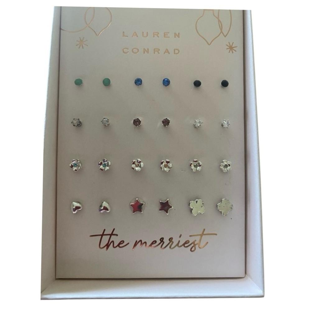 NWT-LC LAUREN CONRAD-BOXED SET 12 PAIRS OF EARRINGS